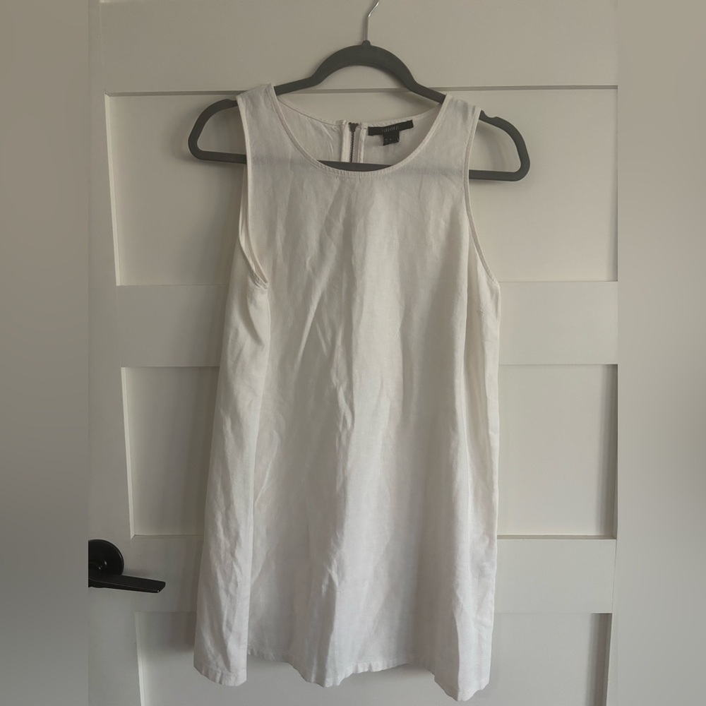 Forever 21 White Linen Blend Shift Mini Dress